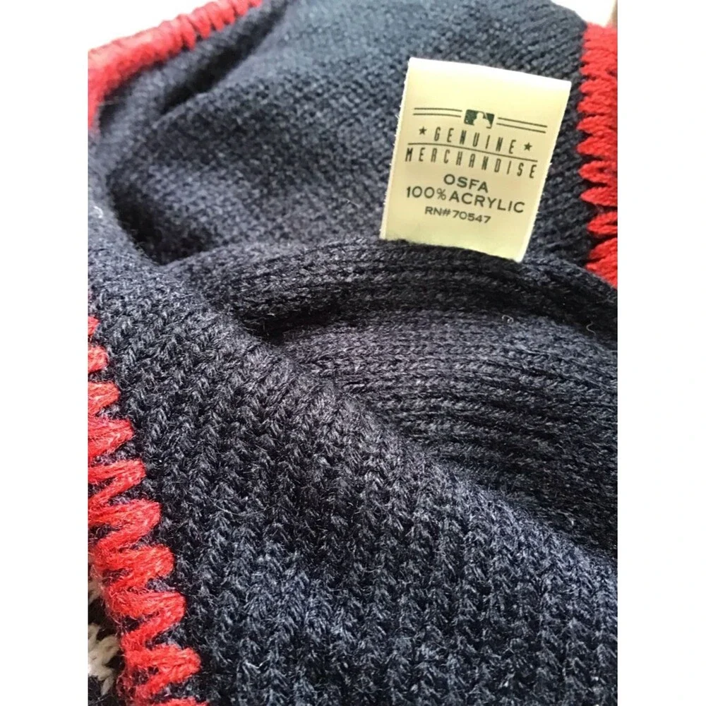 Minnesota Twins '47 Brand MLB Knit Trapper Hat Ear Flaps Pom Beanie Navy Red EUC